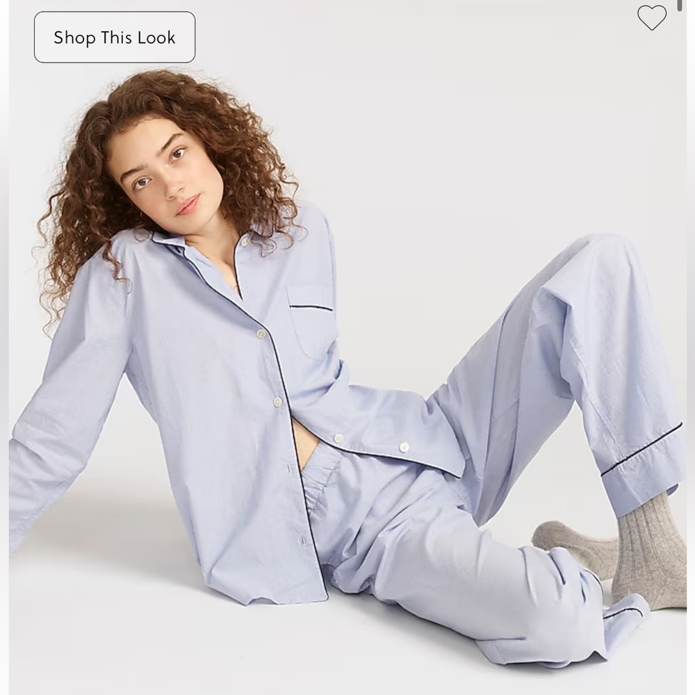 J. Crew End-on-end cotton long-sleeve pajama set size XS